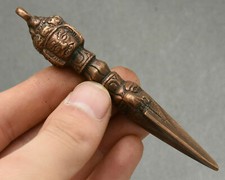 10CM Old Tibet Bronze Mahakala