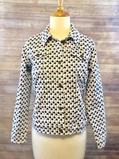 NWT Diane Gilman DG2 Stretch Denim Resort Wear Jacket Tropical Palm Tree XS 