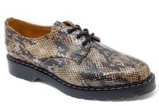 Solovair Fabriqué En Angleterre 3 Œil Chaussure Gibson Marron Faux Serpent