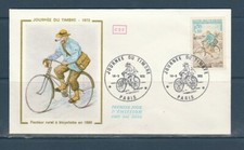enveloppe 1er jour   journée du timbre facteur a velo   75  Paris  1972