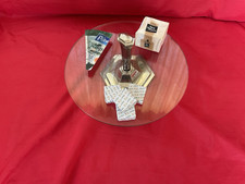 PLATEAU A FROMAGES VINTAGE EN VERRE ET METAL ARGENTE