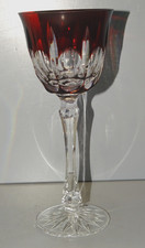 - SUPERBE GRAND VERRE A VIN CRISTAL BI COLORE ROUGE & INCOLORE COLLECTION    D