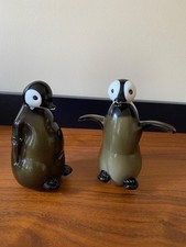 Ancien couple de PINGOUINS en verre de MURANO