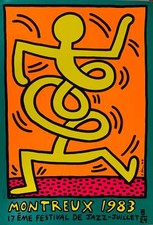 Keith HARING : Swing Green, Montreux Jazz Festival, Sérigraphie originale signée