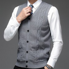 Hommes Câble Tricot Gilet