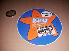 Autocollant/sticker  FRANCAISE DES JEUX LOTO VACANCES "la belle vie"