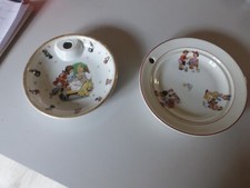 lot de 2 ANCIENNE ASSIETTE A BOUILLIE PORCELAINE LIMOGES  DESSIN ENFANTS 19 €