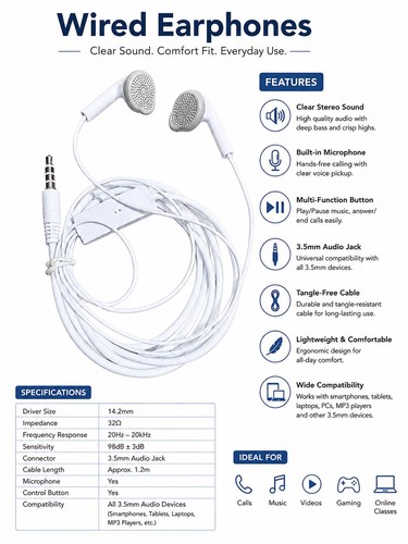 écouteurs filaire 5 mm - ,