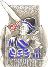 LANSQUENET, Patrouilleur, (1/Pl. 27) émail, pastille lisse, Drago Ber. Dep (G67)