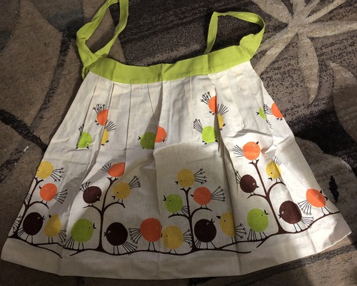 Vtg eames apron bird tree - apron,