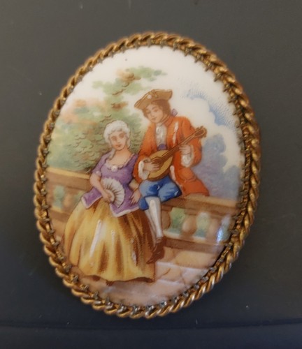 Vintage broche porcelaine - porcelaine, de