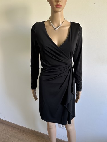 Robe noire manches longues - noire, à