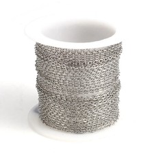 1 mètre chaine maille forçat 1.7x1.3 mm en acier inoxydable