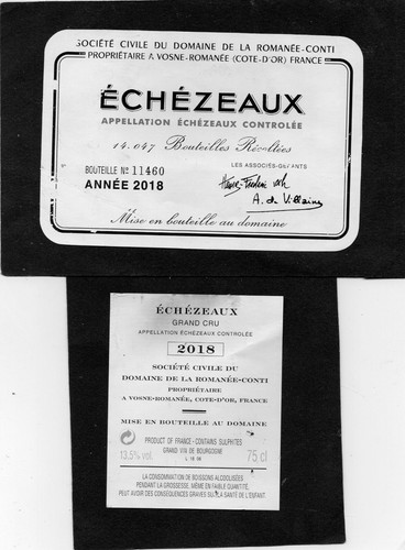 Etiquette contre echezeaux - contre,