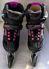 Rollers en ligne ROCES Flos  noir/violet - taille 36  - Femme ( état neuf)