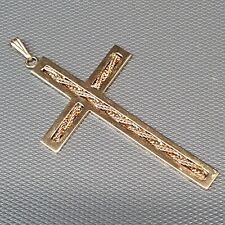 BIJOU - belle grande croix religieuse plaqué or - 1/20 12K #30