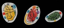 Joan MIRO : Trois poches de couleurs, Lithographie originale
