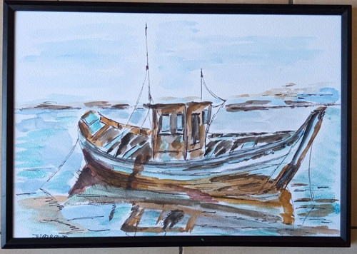 Aquarelle ile le vieux - aquarelle, re