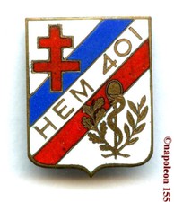 SERVICE SANTE  H.E.M. 401 Fabrication Chobillon dos lisse  en émail