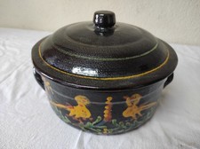 Ancienne Terrine en terre cuite vernissée  18cm de diamètre par 9cm de haut