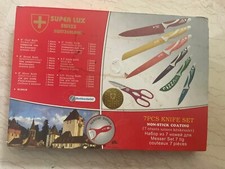 SUPERLUX SUISSE: LOT DE 4 TRÈS BEAUX COUTEAUX COLORÉS