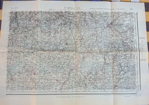 Ancienne carte bretagne - ancienne, de