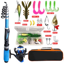 Kits De Canne À Pêche Télescopique De 1.2M, Moulinet Spinning De Mer, Ensemble D