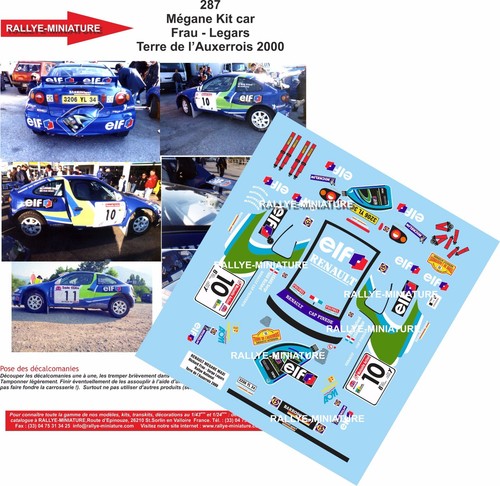 Decals ref 0287 renault - 1/18,
