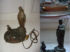 STATUETTE REGULE RELIGIEUSE LAMPE BERNADETTE LOURDES  RICHIR MIRACLE DU CIERGE