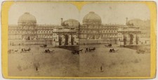 FRANCE Paris Palais des Tuileries Carrioles c1865 Photo Stereo Vintage Albumine