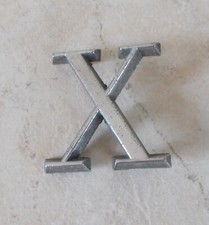 X JAGUAR XJ6 XJ12 monogram emblem badge sign car old automobile vtg UK metal