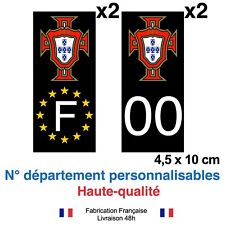 Stickers autocollant plaque d'immatriculation PORTUGAL FPF voiture Fond NOIR