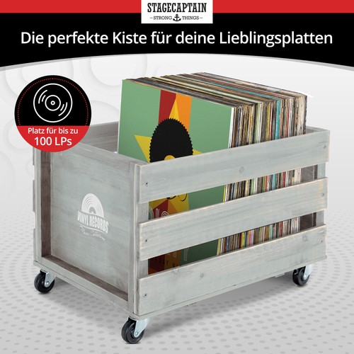 Rangement vinyles caisse - 3x,