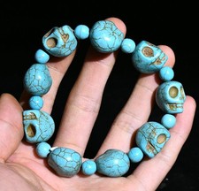 1.7CM chinois turquoise crâne