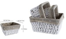 Set 3 Pièces Rangements Boîte Stockage Organisateur Panier Tissu 10187 Dfh