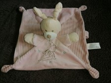 doudou plat lapin rose beige