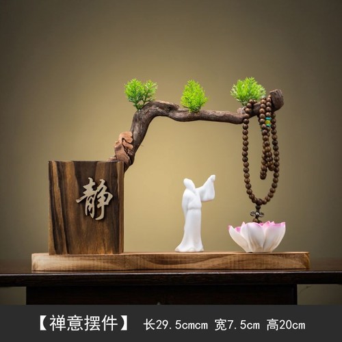Zen root carving pen holder - carving,