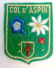 Écusson ancien COL D'ASPIN en feutrine brodée - Hautes-Pyrénées France