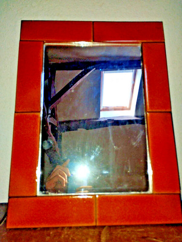 Miroir céramique vintage - miroir,