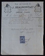 Facture JARNAC 1876 BEAUMONT