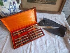 12 Couteaux de Table Art Nouveau  Floral Métal Argenté 2 poincons a identifier