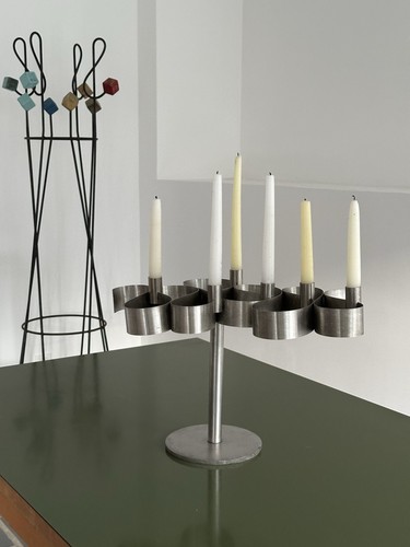Grand chandelier acier brossé - grand,