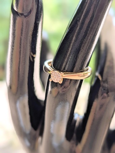 Bague disque pavée - , de