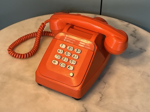 Vintage telephone orange - vintage,