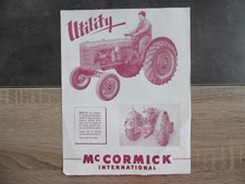 Catalogue prospectus Mc CORMICK – TRACTEUR Mc CORMICK UTILITY