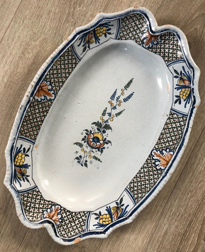Grand plat ancien - ancien, faience