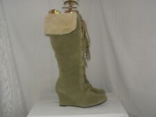 Bottes fourrées  Compensées Daim vert P.38