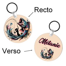 Porte-clés Pêche femme