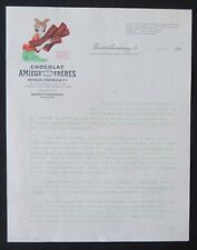 Billhead Facture NANTES 1923 Chocolat AMIEUX FRERES Chantenay illustrée 121