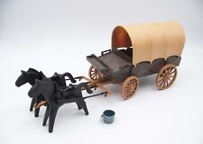 PLAYMOBIL (B768) WESTERN - Chariot avec Bache CowBoys Fermiers 3278 petite casse